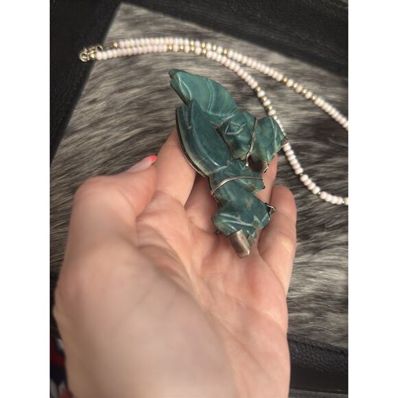 Vintage Sterling Silver Mexico Green Donkey Burro Brooch Double Duet Sweater Pin - Picture 7 of 12